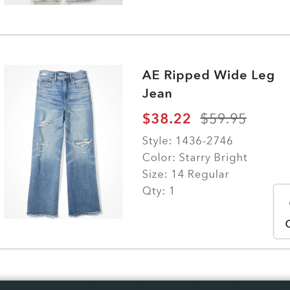 AE ripped wide leg jeans